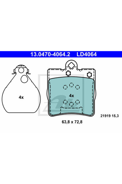 Ate Σετ τακάκια φρένων, δισκόφρενο 13.0470-4064.2