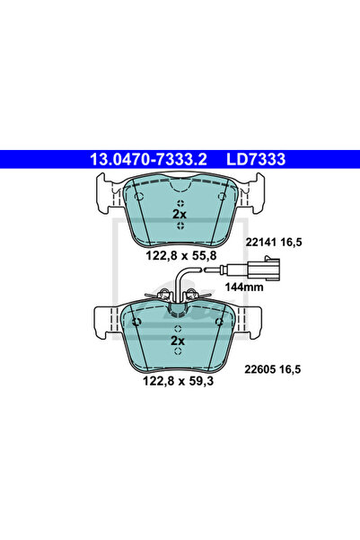 Ate Σετ τακάκια φρένων, δισκόφρενο 13.0470-7333.2 Alfa Romeo Giulia/Stelvio