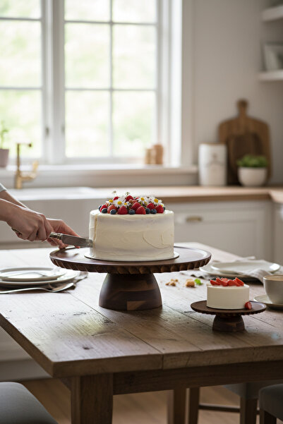 Akayev Akasya 28 cm Cake Stand with Edge Detail