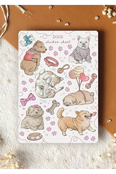 LABELOVE Dogs Sticker Seti A5 – Sevimli Köpek Temalı Dekoratif Sticker