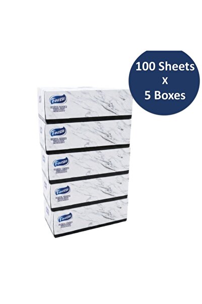 Finesse Daily Care Facial Tissue - Pack Of 5 Boxes, 2 Ply