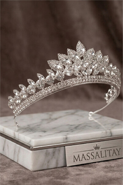 Massaltay Κομψό στέμμα νύφης με πέτρες ζιργκόν, εκλεκτό στέμμα μαλλιών για τη...