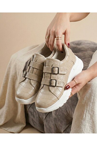 marinarosse Women's Anissa Beige Crochet Detailed Sneakers