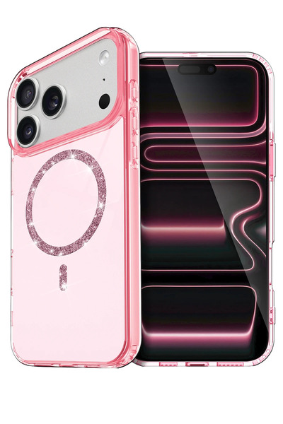 Beta Moda Hub غطاء Newface iPhone 17 Pro Max Live Diamond Magsafe - وردي