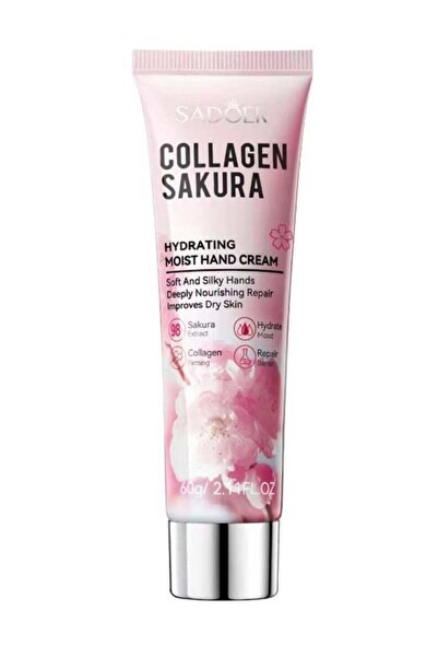 SADOER كريم مرطب لليدين بنكهة زهر الكرز والكولاجين، 60 غرام