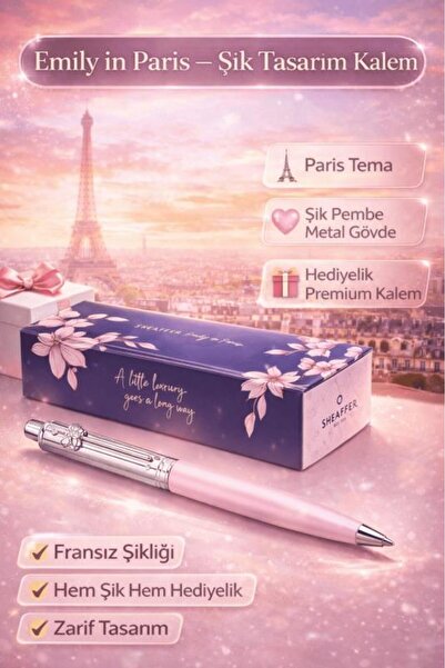 Sheaffer Sentinel Emily in Paris 321 Pembe Mat Gövde Krom Detaylı Tükenmez Kalem