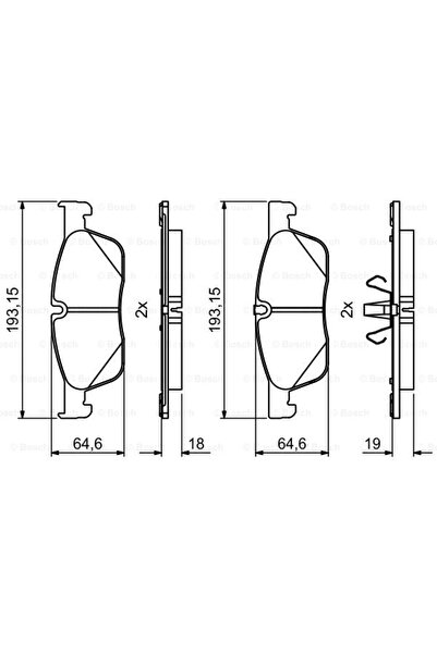 Bosch Set plăcuțe de frână, frână cu disc 0 986 494 818