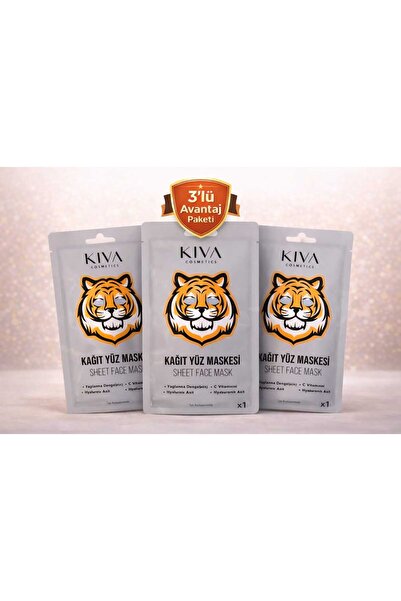 Kiva مجموعة كابلان المكونة من 3 أقنعة ورقية للوجه، قناع ورقي مرطب للعناية بال...
