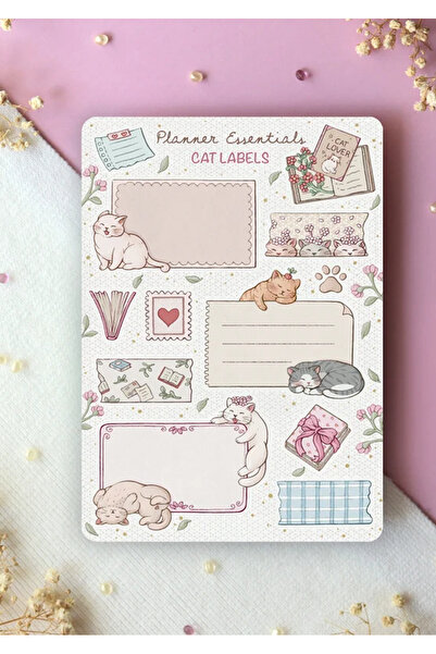LABELOVE Planner Essentials Kedi Label Sticker Seti – A5 Ajanda, Planner ve D...