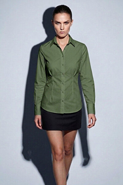 Şiir Alytus Slim Fit Battery Detail Wide Cuff Long Sleeve Buttoned Women's Sh...