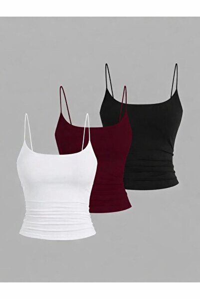 Machetta Women's Rope Strap 3-Piece L Stretch Fabric Blouse