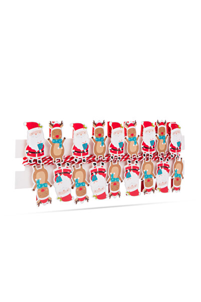 FAMİLY Christmas ribbon clips - Santa Claus - 22 x 35 mm - 18 pcs, 2 m / pack