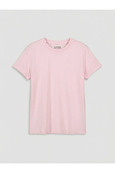 LC Waikiki Lcw Kids White Girls' Crew Neck Corded Fabric T-Shirt