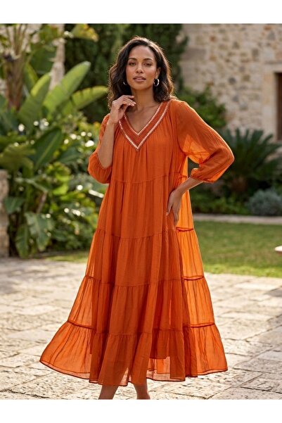 Rabiossa فستان نسائي طويل حرير