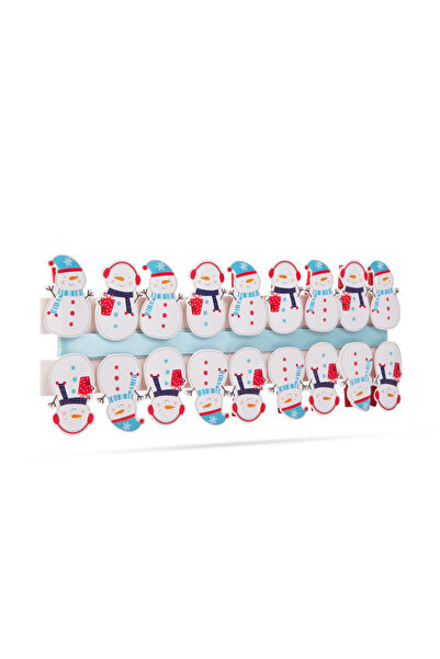 FAMİLY Christmas ribbon clips - Snowman - 22 x 35 mm - 18 pcs, 2 m / pack