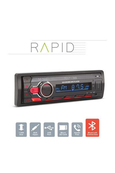 MNC Player auto "Rapid" - 1 DIN - 4 x 50 W - BT - MP3 - AUX - SD - USB