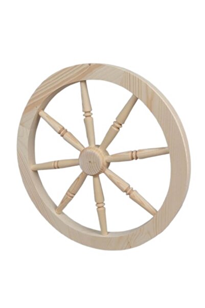 OEM Roată decorativă din lemn, diametru 80 cm, albă