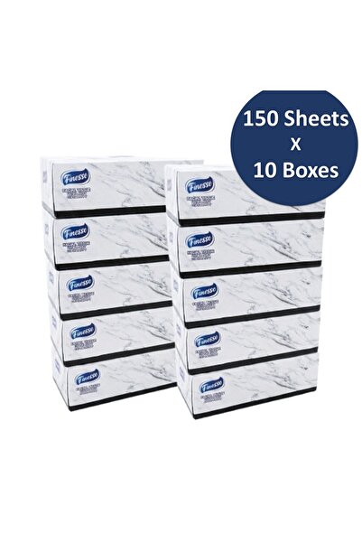 Finesse Daily Care Facial Tissue - Pack of 10 Boxes x 2 Ply