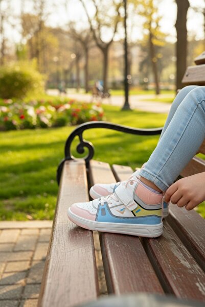 enoch حذاء عصري للأطفال مع دعم للكاحل وشريط فيلكرو حذاء رياضي