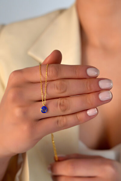 SUNSHINE 925 Ayar Gold Kaplamalı Minimal Mineli Allah Minimal Kolye 0,7 MM BOYUT