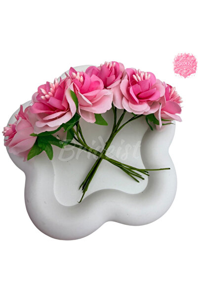 BRIDEIST WEDDING CO Pink Artificial Flower Bouquet Beaded |   There Are 6 Ros...