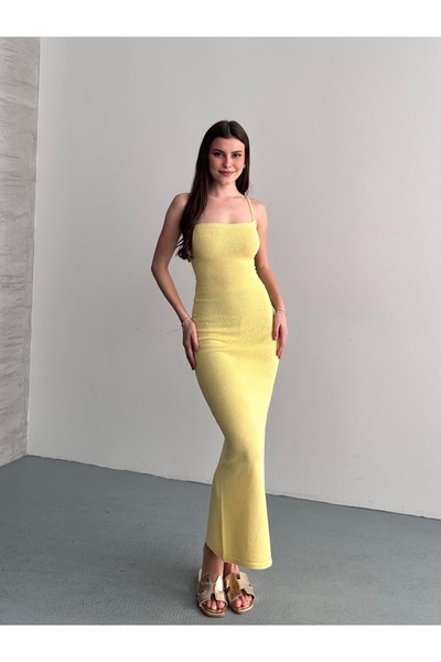 Denivy Back Strap with Crisscross Straps Laces Knit Dress