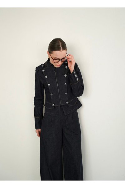 İldies store Denim Jacket with Button Details