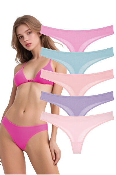 LadyMelex Ženske tange, Nizak struk klasične tange, pakovanje od 5, 100% udob...