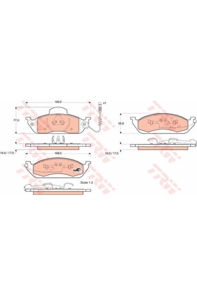 TRW Brake pad set, disc brake GDB1378