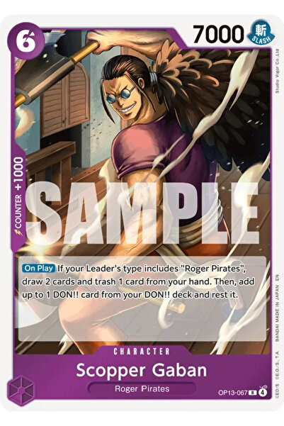 Bandai TCG One Piece Scopper Gaban Op13-067 Licensed Game Card (En)