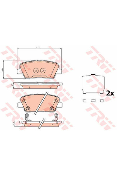 TRW Σετ τακάκια φρένων, δισκόφρενο Gdb3624 Fiat 500X Hyundai Genesis Coupe Je...
