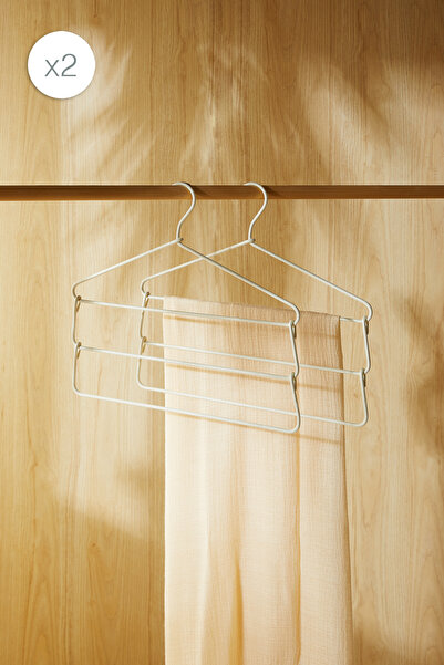 Ocean Home Textile 2 τεμάχια, 3 επιπέδων, μεταλλικές κρεμάστρες ρούχων με υφα...