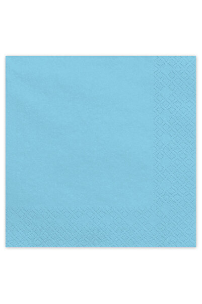 Partydeco Light Blue Paper Napkins 33x33cm – Pack of 20 Disposable Party Napkins