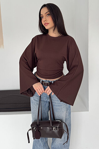 Noa&Noa Wide Sleeve Cropped Blouse – Black Bold