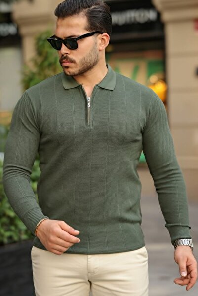 Hiccup JANES Teksturirano Pleteno Polo džemper sa patentnim zatvaračem