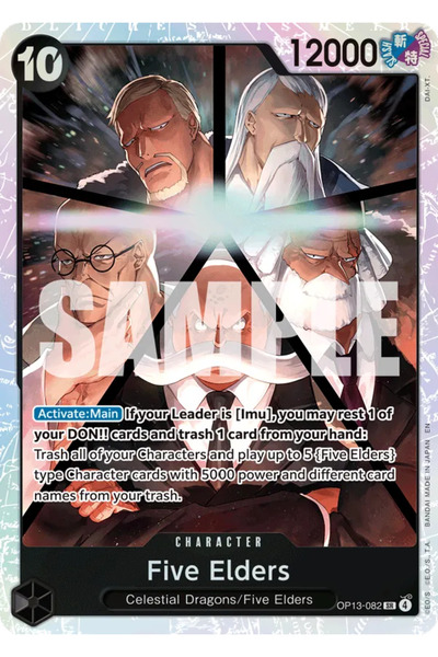 Bandai TCG بطاقة لعب مرخصة من One Piece Five Elders OP13-082 (EN - Foil Secre...