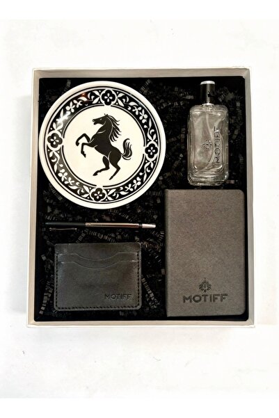 Motiff At Patterned Porcelain Plate Men's Office Set 5 Pieces