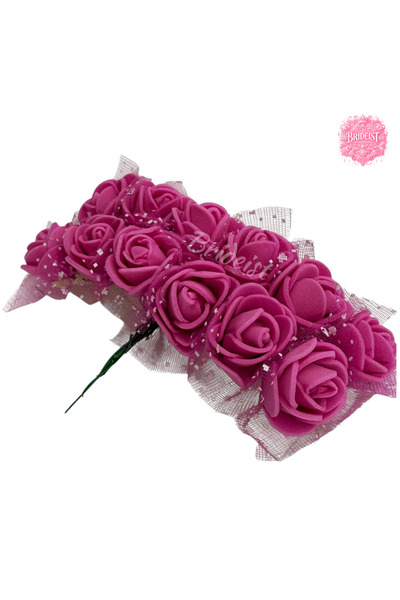 BRIDEIST WEDDING CO Pink Artificial Rose Flower Bouquet | 12 Pieces, Flower W...