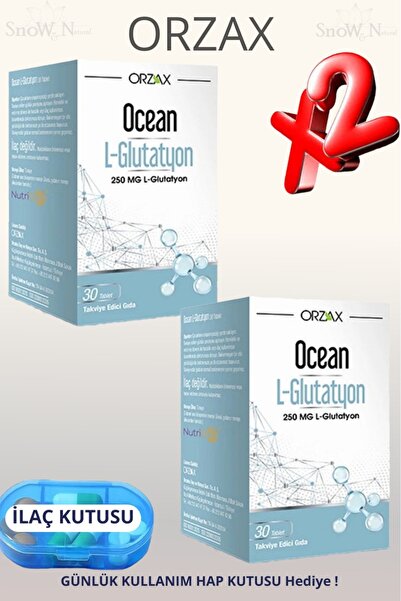 Ocean L-Glutathione (Reduced Form) 250Mg 30 Tablets 2 Pcs + Pill Box Gift