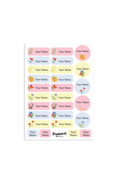 Printoot Flower Stickers Featuring Artistic Colorful Icons and High-Quality A...