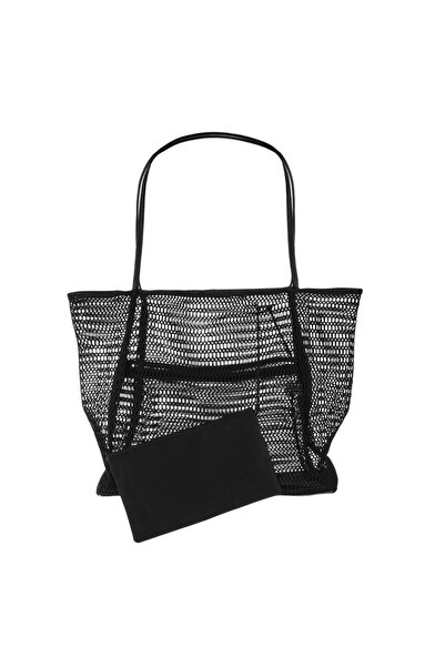 OEM Black Mesh Beach Bag 50x17x34cm