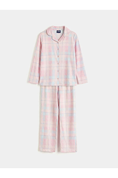 LC Waikiki Rmz Gi̇yi̇m Farkiyla Shirt Roba Yaka Ka Checked Embroidered Girl's...