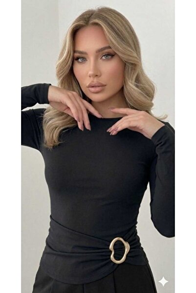 Lufthimm New Model Women's t Buckled Waist Detailed Sandy Long Sleeve Blouse ...