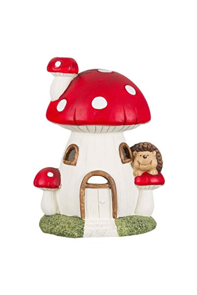 OEM Decorative Mushroom House with Garden Hedgehogs 24x20x36cm