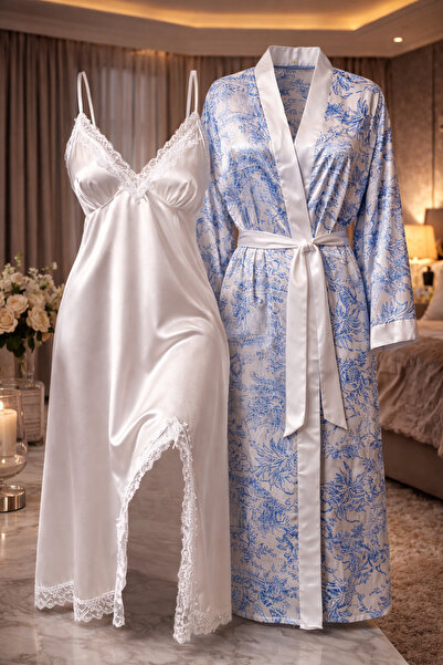 El Major Nightgown and Robe Set for Pregnant and Postpartum Women, 2-Piece Set