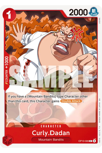 Bandai TCG One Piece Curly.Dadan Op13-009 Licensed Game Card (En)
