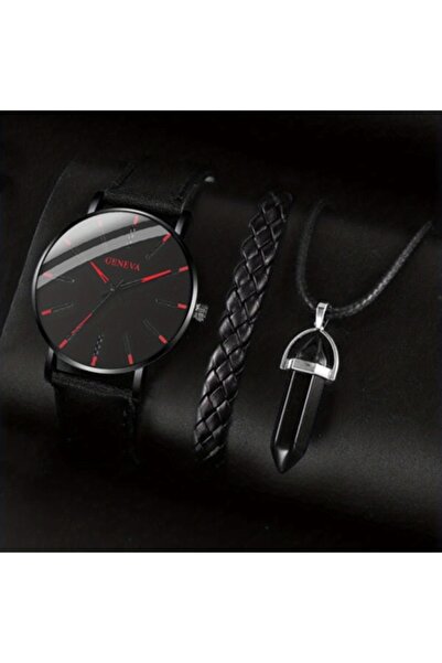 Geneva Gift set, men's watch, bracelet and necklace, PMDU 09390