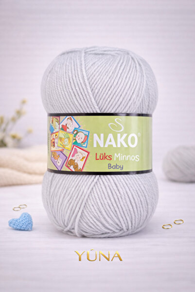 NAKO Luxury Minnoş Knitting Yarn 1946 Light Gray
