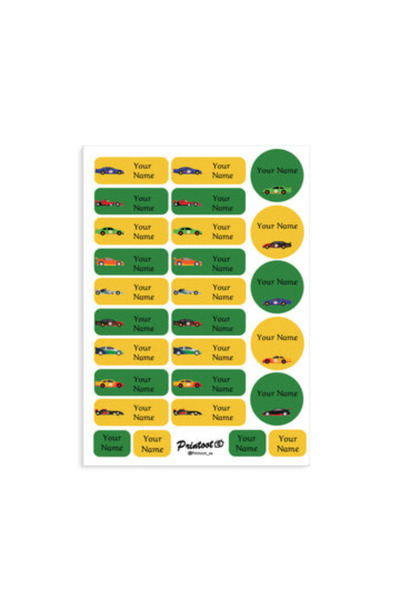 Printoot Race Car Stickers Featuring Artistic Vehicle Icons and High-Quality ...