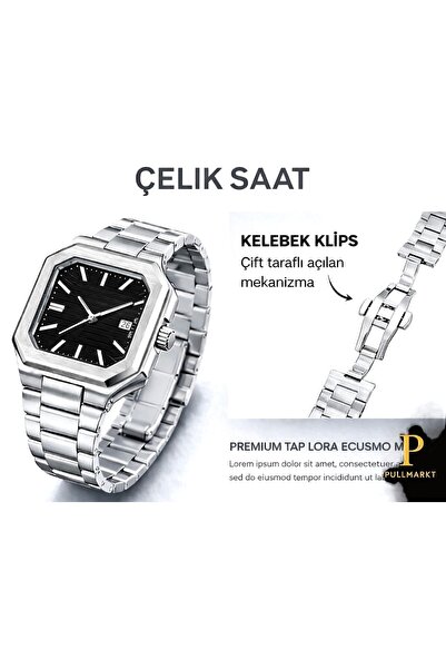 pullmarkt Takvimli - Erkek Kol Saati Çelik
